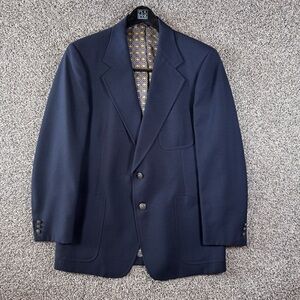 VTG 70's Hart Schaffner Marx Sport Coat Blue TEXTURED Bob Hope DESERT CLASSIC 46